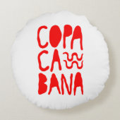 Copacabana Beach Rundes Kissen (Rückseite)