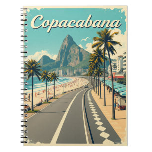 Copacabana Beach Vintag Retro Travel Notizblock