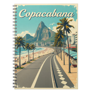 Copacabana Beach Vintag Retro Travel Notizblock