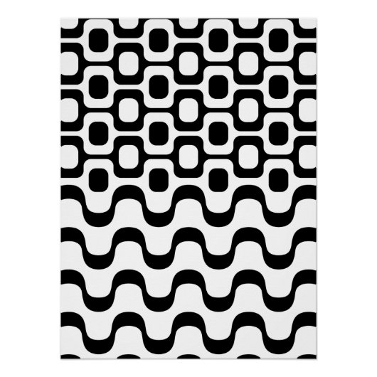 Copacabana / Ipanema - Black and White Poster (Vorderseite)