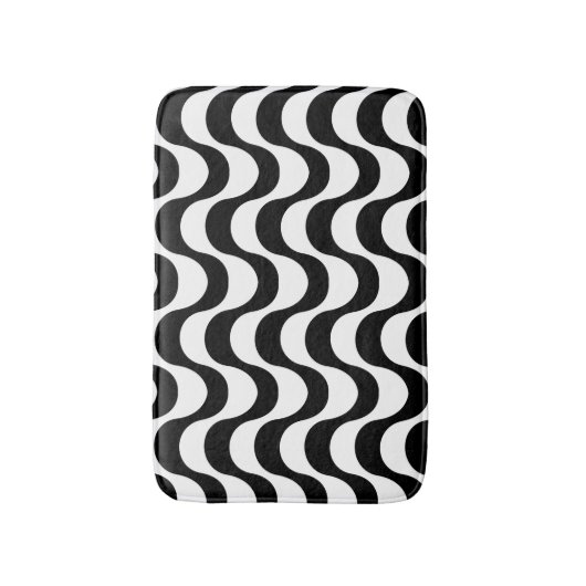 Copacabana-Muster Schwarz/Weiß Badematte (Vorderseite Vertikal)