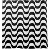 Copacabana-Muster Schwarz/Weiß Duschvorhang (Vorderseite)