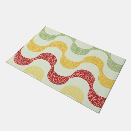 Copacabana Retro Wave Pattern Door Mat Fußmatte (Schrägansicht)