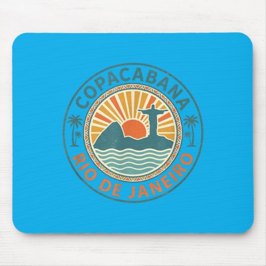 Copacabana Rio de Janeiro Brasil Retro Strand Mousepad (Vorne)
