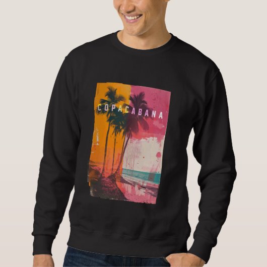 Copacabana Rio de Janeiro Brasilien Retro Beach Su Sweatshirt (Vorderseite)