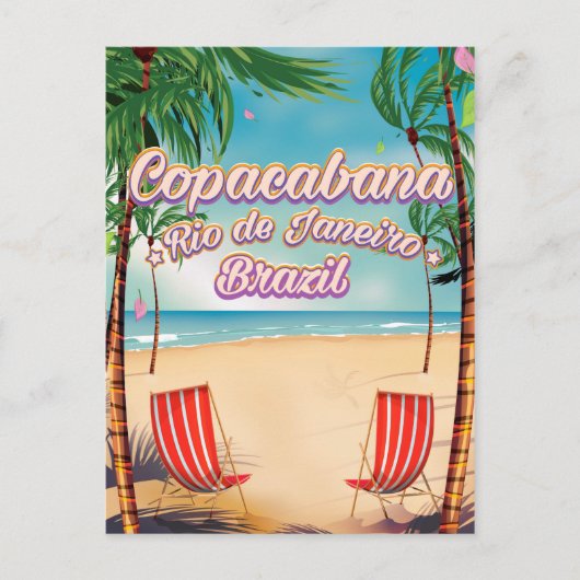 Copacabana, Rio de Janeiro - ein Strandposter Postkarte (Vorderseite)