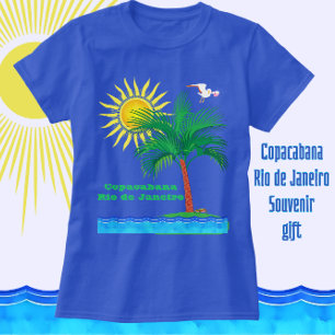 Copacabana Rio de Janeiro Palmen und Sonnenschein T-Shirt