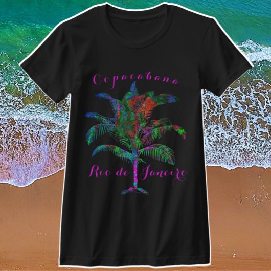 Copacabana Rio de Janeiro Wild Tropical Palm Tree T-Shirt
