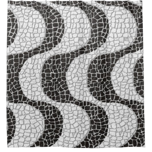 Copacabana Sidewalk Brazilian pattern Duschvorhang (Vorderseite)