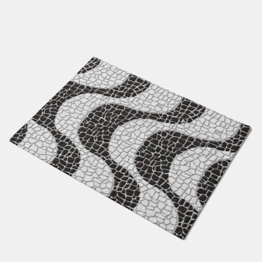 Copacabana Sidewalk Brazilian pattern Fußmatte (Schrägansicht)