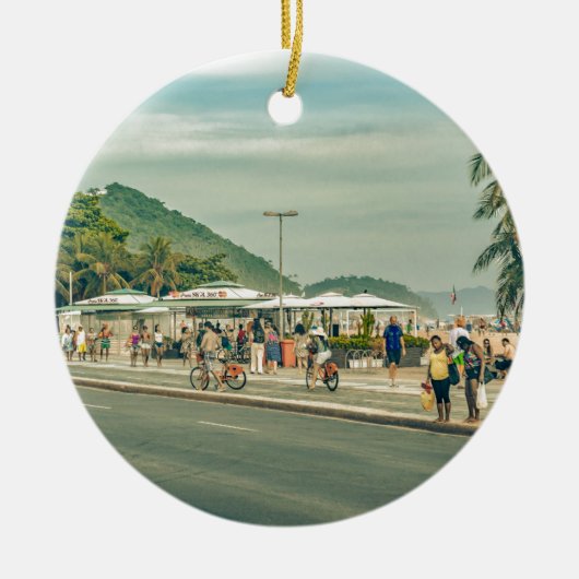 Copacabana Sidewalk Rio de Janeiro Brasilien Keramikornament (Vorne)