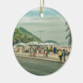 Copacabana Sidewalk Rio de Janeiro Brasilien Keramikornament (Links)