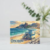Copacabana-Strand Brasilien Postkarte (Stehend Vorderseite)