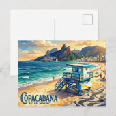 Copacabana-Strand Brasilien Postkarte (Vorne/Hinten)