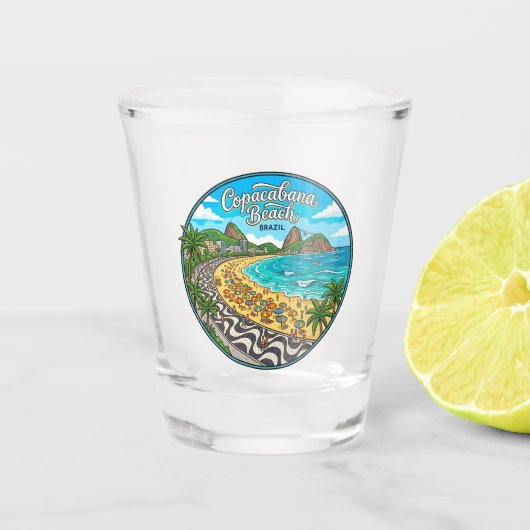 Copacabana Strand Brasilien Schnapsglas (Vorderseite)