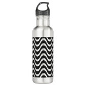 Copacabana Waves Abstrakte Kunst Edelstahlflasche (Vorderseite)