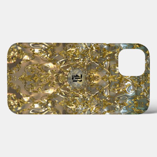 Copachatlin Damask Monogram Case-Mate iPhone Hülle (Rückseite (Horizontal))