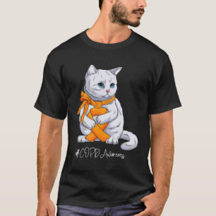 COPD-Aufklärungsmonat Oranges Band Katze T-Shirt