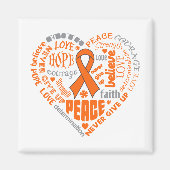 COPD Awareness Heart Words (orange) Magnet (Vorne)