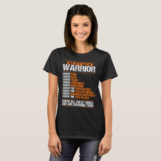 COPD Awareness I know Pain Orange Ribbon T-Shirt (Vorne ganz)