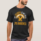 COPD Awareness My Grandpa Is My Hero Ribbon Rainbo T-Shirt (Vorderseite)
