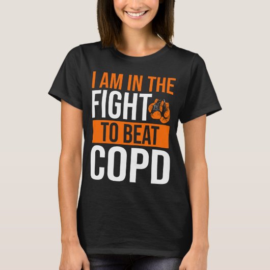COPD Awareness Ribbon Beat Disease Warrior T-Shirt (Vorderseite)
