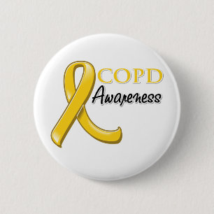 COPD Awareness Ribbon (Goldband) Button