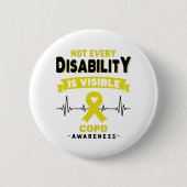 COPD Awareness Ribbon Support Geschenke Button (Vorderseite)