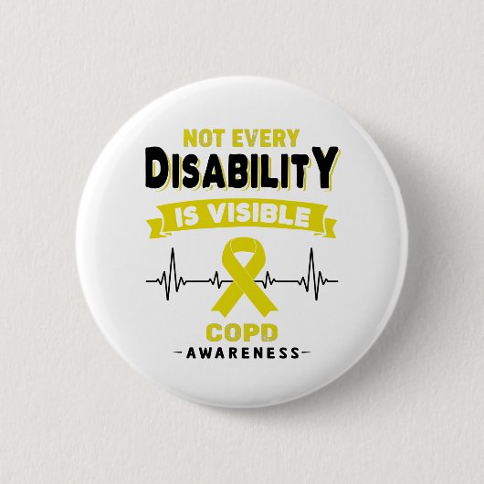 COPD Awareness Ribbon Support Geschenke Button (Vorderseite)