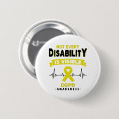 COPD Awareness Ribbon Support Geschenke Button (Vorne & Hinten)