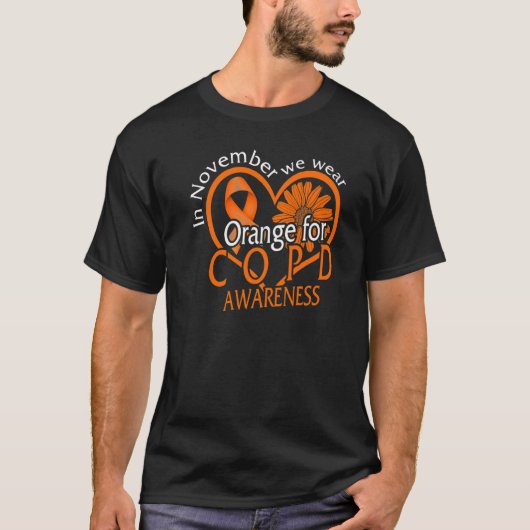 COPD Bewusstsein im November Wir tragen Orange Rib T-Shirt (Vorderseite)
