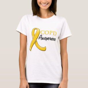 COPD Bewusstseins-Band (Goldband) T-Shirt