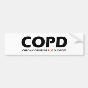 COPD - Chronische besessene Mops-Störung Autoaufkleber