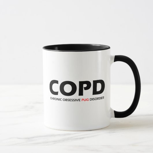 COPD - Chronische obsessive Mops-Störung Tasse (Rechts)