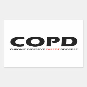 COPD - Chronische obsessive Papagei-Störung Rechteckiger Aufkleber