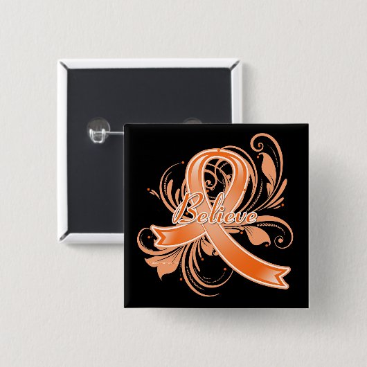 COPD Glaube Blüh Ribbon v2 Button (Vorne & Hinten)