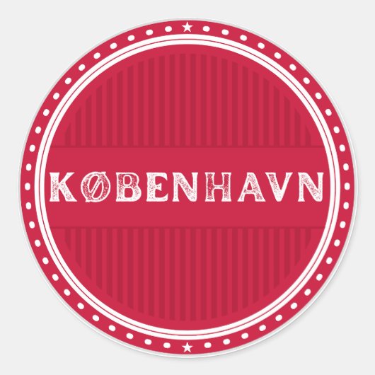 Copenhagen City Pride Emblem – Danish Identity Runder Aufkleber (Vorderseite)