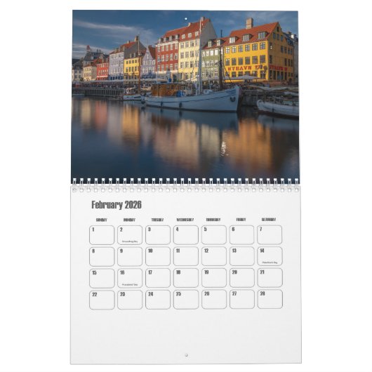 Copenhagen-Denmark Calendar Kalender (Feb 2026)