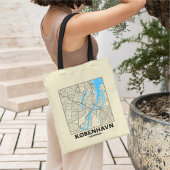 Copenhagen, Denmark, City Map Tote Bag Tragetasche