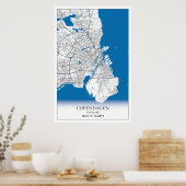 Copenhagen Denmark City Map Travel Simple Minimal Poster (Küche)