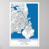 Copenhagen Denmark City Map Travel Simple Minimal Poster (Vorne)
