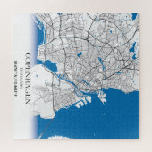 Copenhagen Denmark City Map Travel Simple Minimal Puzzle (Horizontal)