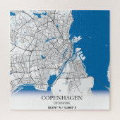 Copenhagen Denmark City Map Travel Simple Minimal Puzzle (Vertikal)
