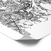 Copenhagen Denmark Minimal Modern Street Map Poster (Ecke)