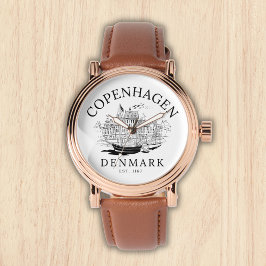 Copenhagen Denmark vintage Landscape Armbanduhr