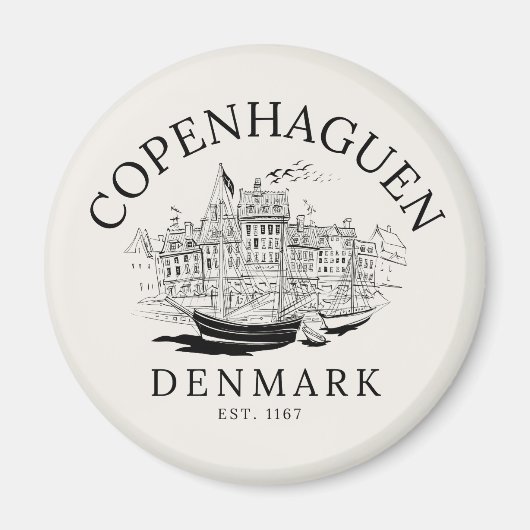 Copenhagen Denmark vintage Landscape Magnet (Vorne)