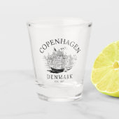 Copenhagen Denmark vintage Landscape Schnapsglas (Vorderseite)