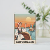 Copenhagen, Denmark vintage travel poster, Postkarte (Stehend Vorderseite)