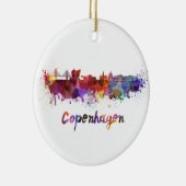Copenhagen skyline im Watercolor Keramikornament (Rechts)