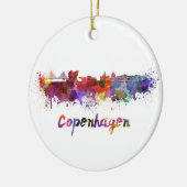 Copenhagen skyline im Watercolor Keramikornament (Links)
